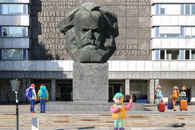 Der Karl-Marx-Kopf ist der große Liebling der Touristen.