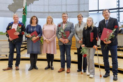 Andreas Rosin (l.) ist Mitglied im SV Fortschritt Lunzenau und Haiko Stäbler (r.) aus Rochlitz setzt sich im Herren-Fußball ein.