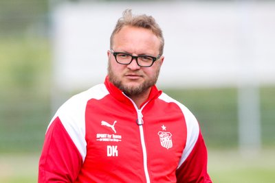 Das Foto zeigt Danny König während seiner Zeit als Interims-Cheftrainer des FSV Zwickau im Frühjahr 2018.