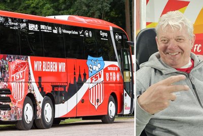 Stephan Mildner lenkt den Mannschaftsbus des FSV. Am Sonntag chauffierte er zur Abwechslung mal FSV-Fans ins Luckenwalder Stadion.