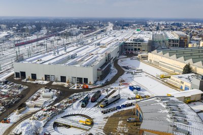 Deutschlands modernstes ICE-Instandhaltungswerk wird derzeit für rund eine Milliarde Euro in Cottbus errichtet.
