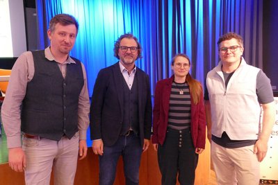 Vizepräsident André Rösch, Präsident Sven Röber, Schatzmeisterin Denise Fischer-Ziebe und Vizepräsident Carsten Kleez (von links) führen den Kreissportbund an.