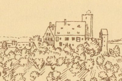 Die erste Spur: eine Zeichnung eines gewissen Wilhelm Dilich. Anhand dieser konnte der Thalheimer Michel Hilbert das Schloss Stollberg neu am Computer zum Leben erwecken.