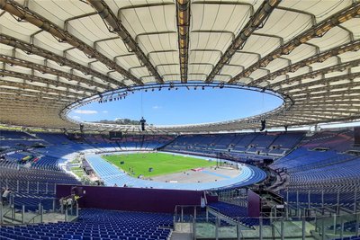 Das riesige Stadio Olympico in Rom. Es ist nicht ganz leicht, sich auf Anhieb zurechtzufinden.