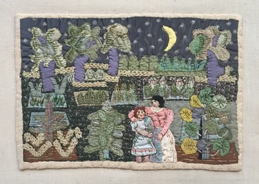 Elisabeth Ahnerts Applikation "Der Abend" aus der Zeit um 1960 gehört heute den Kunstsammlungen Chemnitz. 