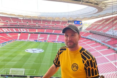 Rene Beitlich vor dem Viertelfinal-Hinspiel gegen Atlético Madrid im Wanda Metropolitano.