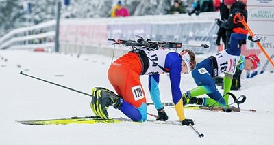 Yanis Jolly musste nach seinem Zieleinlauf ganz schön pumpen. Mit seinem Auftritt war der Oberwiesenthaler nicht zufrieden.