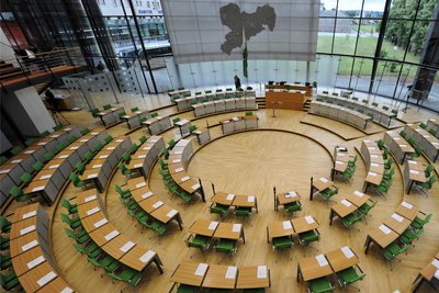 Der Plenarsaal des Sächsischen Landtags. Hier fand der Ehrenamtsempfang statt.