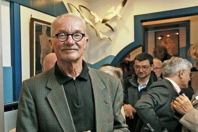 Axel Wunsch bei der Eröffnung einer Ausstellung seiner Werke in Werdau im Jahr 2019.