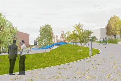 Neben einem Spielplatz soll es viel Grün geben.
