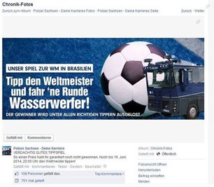 So warb die Polizei Sachsen für ihr Gewinnspiel.