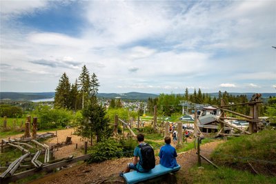 Wurzelrudis Erlebniswelt in Eibenstock ist mit Irrgarten, Altwetterbobbahn und seinem Murmelwald das drittbeliebteste Ausflugsziel für Familien in Sachsen. Die Holzmurmeln sind 11,5 Zentimeter groß.