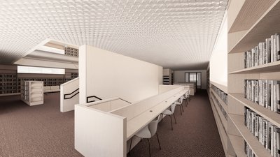 In der unteren Etage werden Arbeitsplätze eingerichtet.