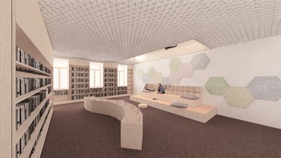 ... die Leseecke in der Abteilung für Kinder- und Jugendliteratur.