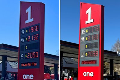 Nach der angekündigten Spritpreisbremse in Tschechien ist an der Tankstelle in Vejprty (Weipert), direkt am Grenzübergang zu Bärenstein, besonders der Preis für Benzin gesunken.