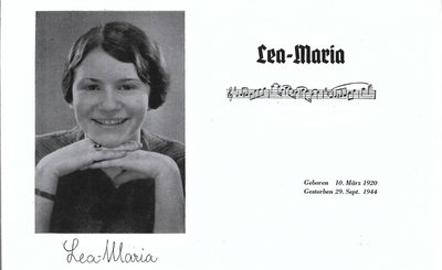Das ist vermutlich die Titelseite des von Günter Hofmann gesuchten Buches über Lea-Maria Hofmann - mit dieser Biografie wollten die Eltern ihrem geliebten Kind ein Denkmal setzen. Die Fabrikantentochter und Mutter zweier Kinder war am 29. September 1944 tot im Gleisbett in der Nähe der Göltzschtalbrücke gefunden worden.