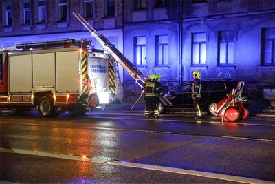 Am Mittwochabend war die Feuerwehr auf der Frankenberger Straße in Chemnitz im Einsatz.