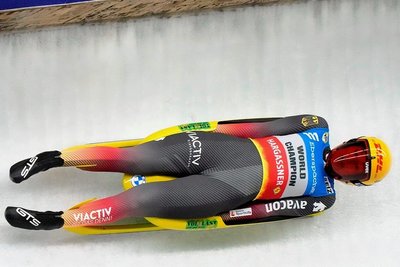 Trotz eines groben Fahrfehlers im zweiten Durchgang landete Julia Taubitz am Ende auf Platz zwei. 