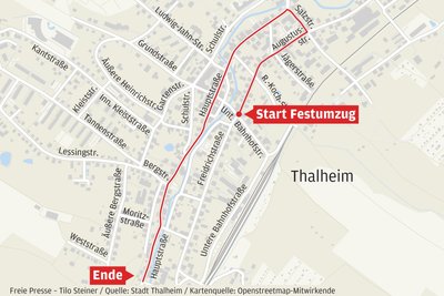 Die Route des Festumzugs.