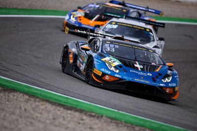 Simon Primm am Steuer eines 640 PS starken Lamborghini Huracán GT3 Evo2 beim Rennen auf dem Hockenheimring.