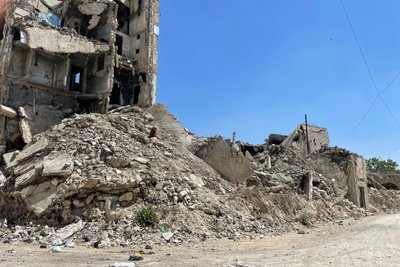 Etwa 30 Prozent seiner Heimatstadt Aleppo ist zerstört, so Saad Baradiy.