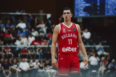Yordan Minchev im Dress der bulgarischen Nationalmannschaft beim WW-Qualifikationsspiel am vergangenen Mittwoch in Österreich, das seine Mannschaft mit 76:88 verlor.