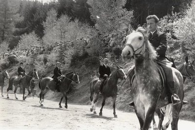 Reitsport auf dem alten Sportplatz von Rittersgrün im Jahr 1972. 