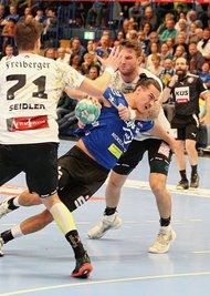 Für Aues Rückraumakteur Elias Gansau glich das Sachsenderby gegen den HC Elbflorenz einer Achterbahnfahrt. 