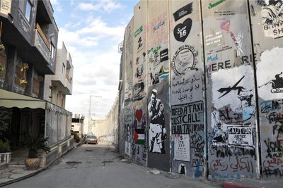 Die Mauer in Bethlehem, Westjordanland.