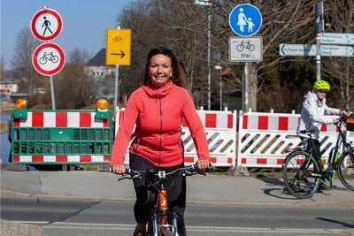 Noch müssen die Fahrradfahrer an der Gösselbrücke abdrehen.