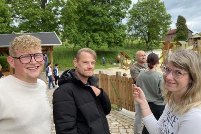 Die Drei vom Org-Team des Fest-Wochenendes: Nicole Riesner, Volker Sachse und Joseph Herrmann (von rechts).