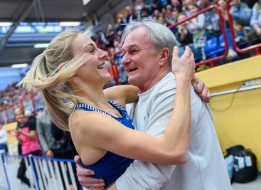 Kristin Gierisch stellte mit 14,59 Metern einen neuen deutschen Hallenrekord auf. 