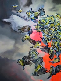 Aus Hitchcocks "Vögel"? Nein, aus Hanne Krolls Bilderwelten: "Omen II". 