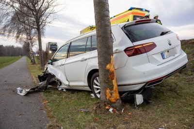 Unfall auf der Frauensteiner Straße zwischen Freiberg und Weißenborn.