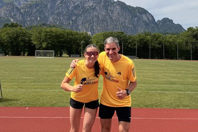 Thomas Ungethüm und Tochter Emma sind gemeinsam beim Wings for Life World Run an den Start gegangen.