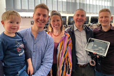 Ruben Schwerin (2.v.l.) und Corinna Schwerin mit ihrem Sohn Lino, Christian Schwerin und Markus Misselwitz.