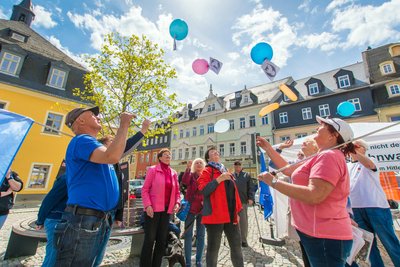 Mahnwache der Friedensinitiative am 8. Mai in Zschopau.