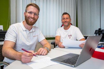 Toni Hibsch und Bäckermeister Ronny Götz (v. l.) ziehen eine erste Bilanz.