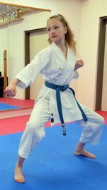 Ihren Sport betreibt Fabienne Baberske seit sie sechs Jahre alt ist. Den blauen Gürtel will sie in wenigen Tagen nicht mehr tragen.