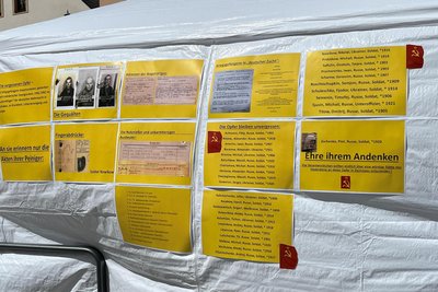 Auszüge der Dokumentation „Die vergessenen Opfer“ hatte die Initiative am Zschopauer Neumarkt ausgehängt.