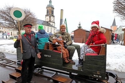 Großes Vergnügen bereitete in Frauenstein die „Großdorfhainer Feldbahn“.