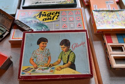 Die Mitglieder der Erzwäsche Halsbrücke haben historische Spielsachen ausgestellt, so die legendären Metallbaukästen.