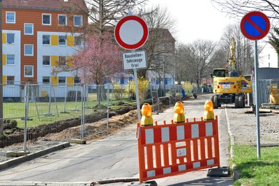 Seit dieser Woche wird die Dr.-Richard-Beck-Straße in Freiberg ausgebaut.