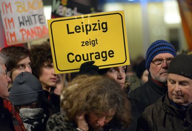 Gegenprotest: Tausende stellten sich dem Legida-Bündnis in den Weg.