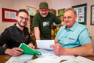 Drei der Organisatoren: Kevin Pönig, Vincent Zänker und Rüdiger Ulbricht (von links).
