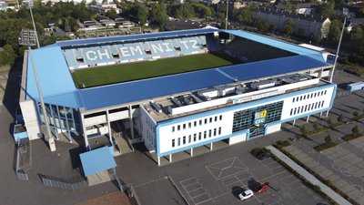 Das Stadion an der Gellertraße. Künftig wird der CFC hier mit neuem Trikotsponsor auftreten.