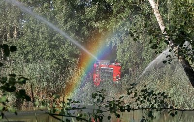 Einen kleinen Regenbogen über dem Ziegelteich in Hohenstein-Ernstthal konnten Passanten am Mittwochabend bestaunen. 