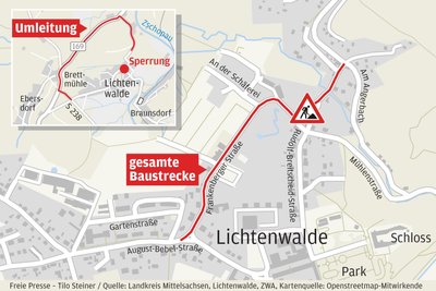 Hier in Lichtenwalde wird jetzt gebaut.