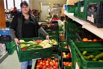 Anja Fiedler leitet die Tafel in Freiberg. 