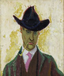 Lyonel Feininger soll sein "Selbstbildnis mit Tonpfeife" von 1910 zerknüllt und weggeworfen haben - doch es wurde, wie manch anderes, gerettet. Heute ist das Bild in Quedlinburg zu sehen. 